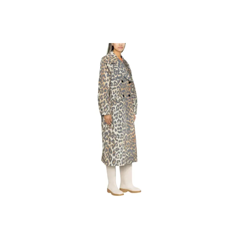 GANNI Crispy Shell Coat 'Leopard'-1