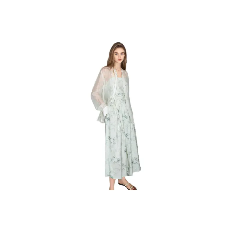 Bethine Slip Dress Women's Gray Green-1