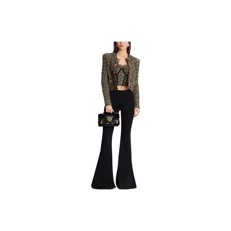 BALMAIN Cropped Lurex Tweed Jacket-1