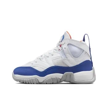 Jordan Jumpman Two Trey Slip Resistant Anti Kick High Top Children's Basketball Shoes White Blue Teenagers