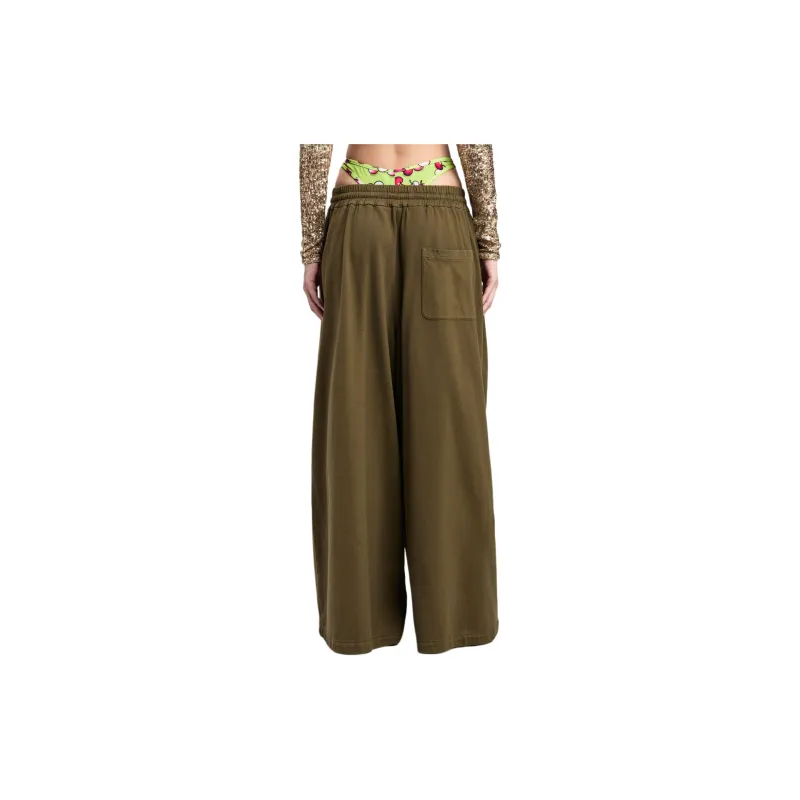 PALM ANGELS Logo-patch Jersey Palazzo Pants-2