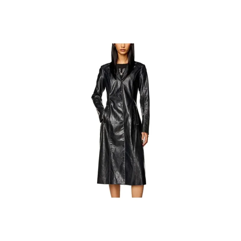 DIESEL SS24 Leather Jacket Women's Black-1