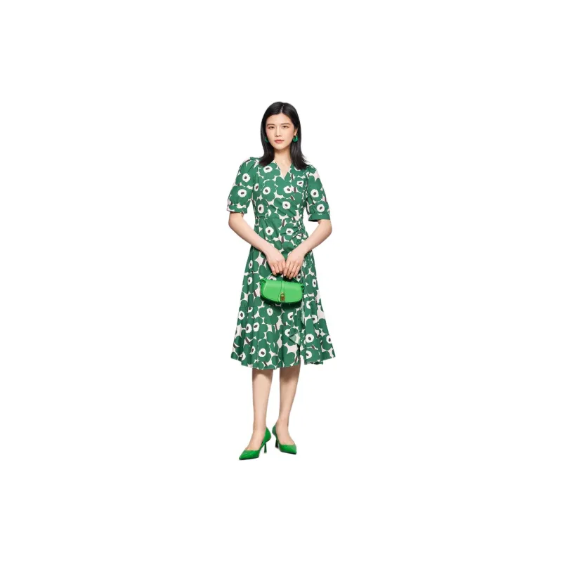 BBLLUUEE Short Sleeved Dress Women's Turquoise Green-2