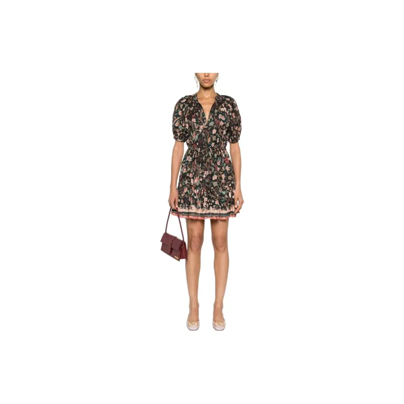 Ulla Johnson Sanna Obsidian Botanica print Minidress-1
