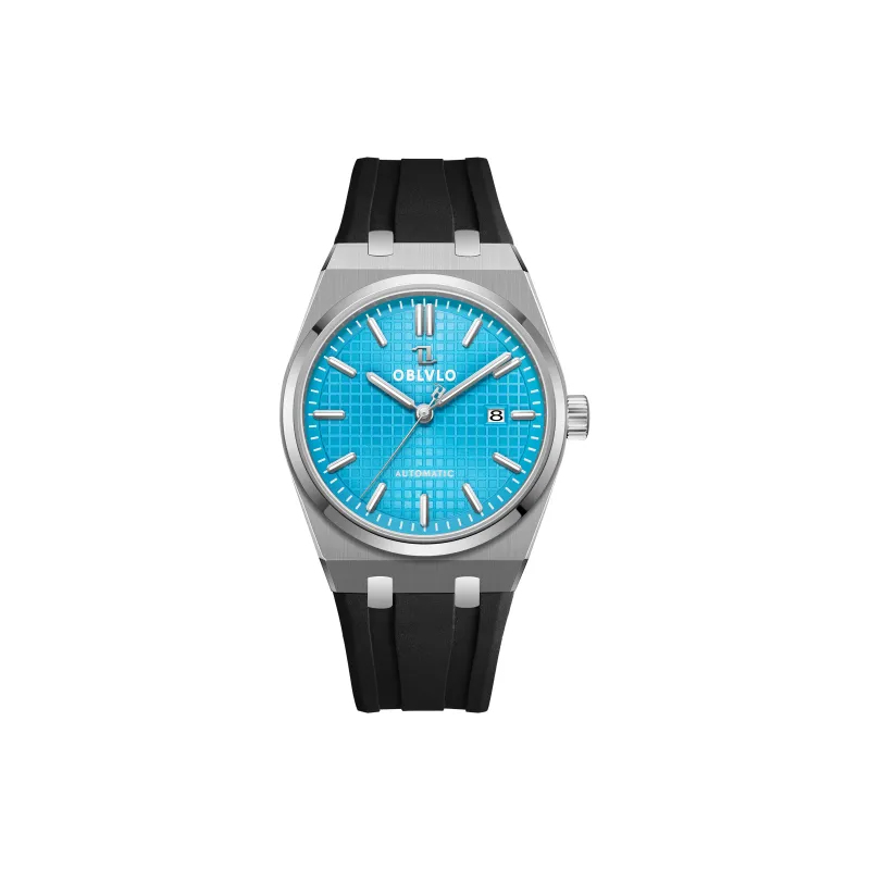 OBLVLO Mechanical Movement Watch Men's Watches Blue Dial-0
