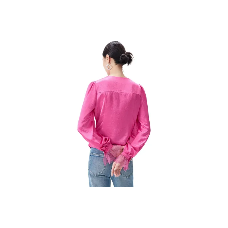 BADINA Chiffon Shirt Women's Fuchsia-2