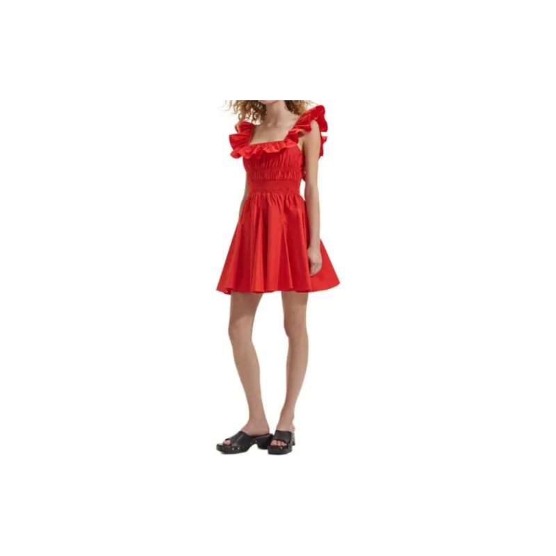 Self portrait Sleeveless Dress Women's Bright Orange-2