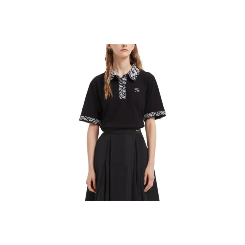 KARL LAGERFELD Polo Shirt Women's Black-1