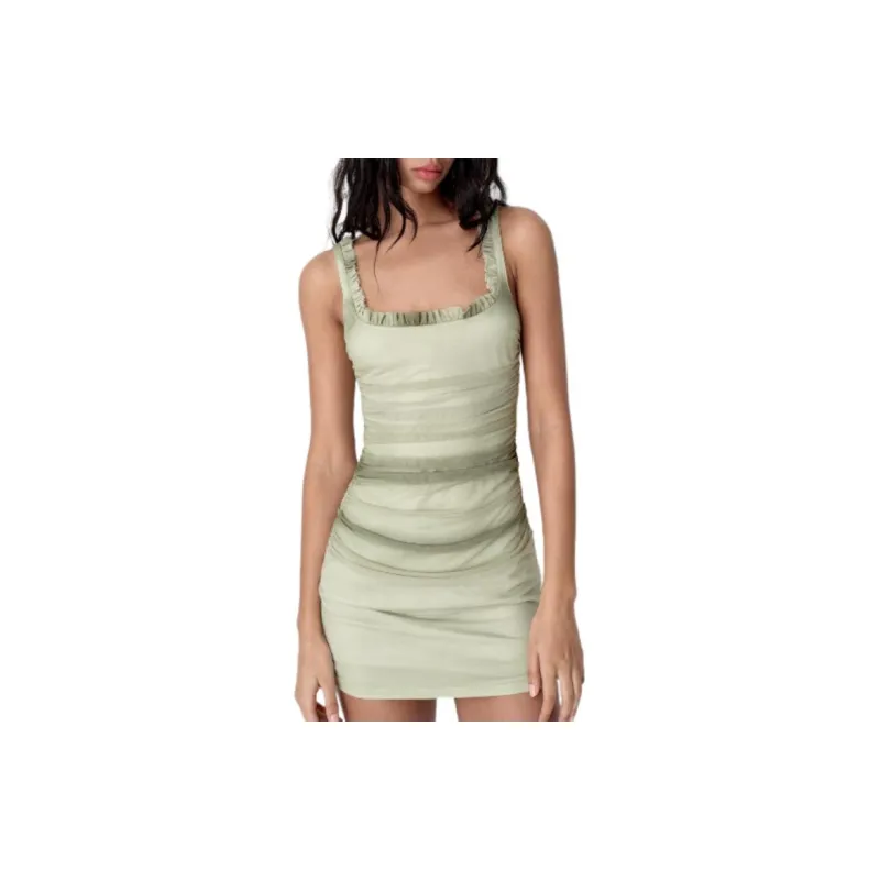 ZARA Sleeveless Dress Women's Gray White-2