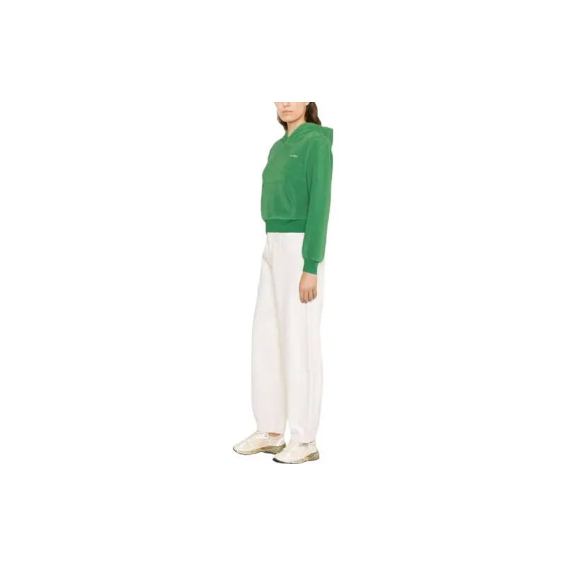 SPORTY & RICH Logo embroidered Fleece Hoodie-3
