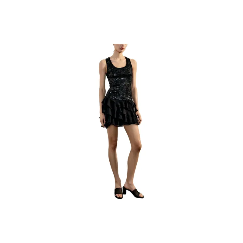 ZARA Tank Tops Women's Black-2