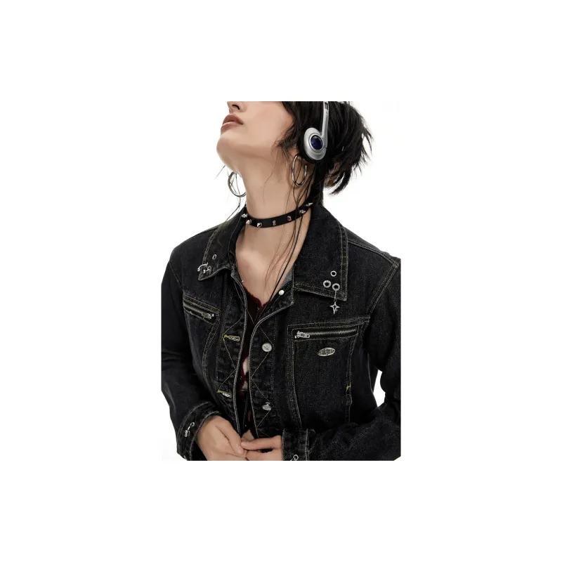 I'M ONE Denim Jacket Women's Black-2