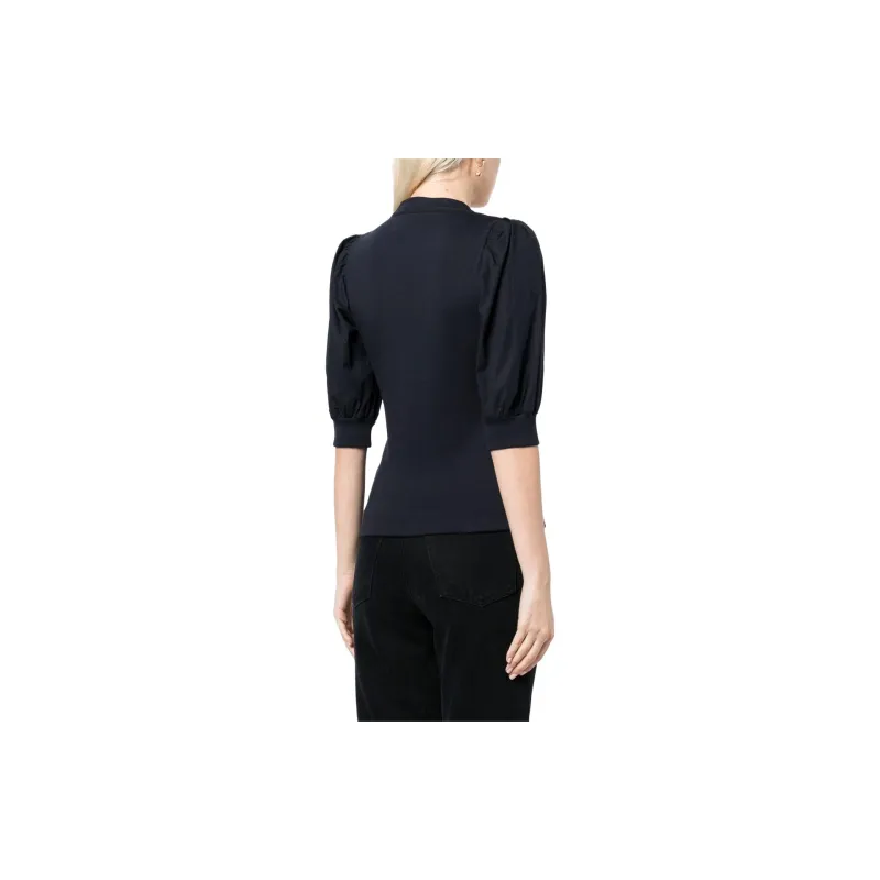 Veronica Beard Button up Puff Sleeves Top-2
