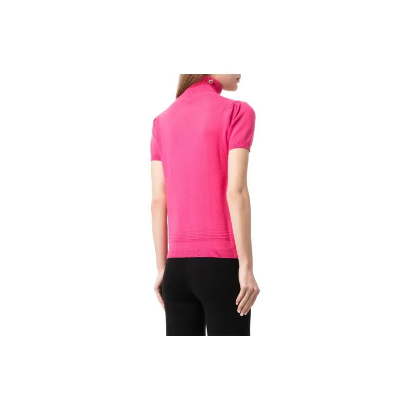 Paule Ka Roll-neck Shortsleeved Cashmere Top-1