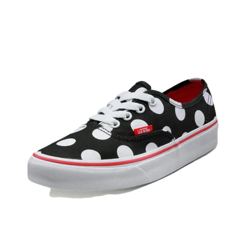 Vans Authentic Polka Dot Coverage Slip-Resistant Water-Resistant Wear-Resistant Low-Top Skateboard Shoes Unisex Black-2