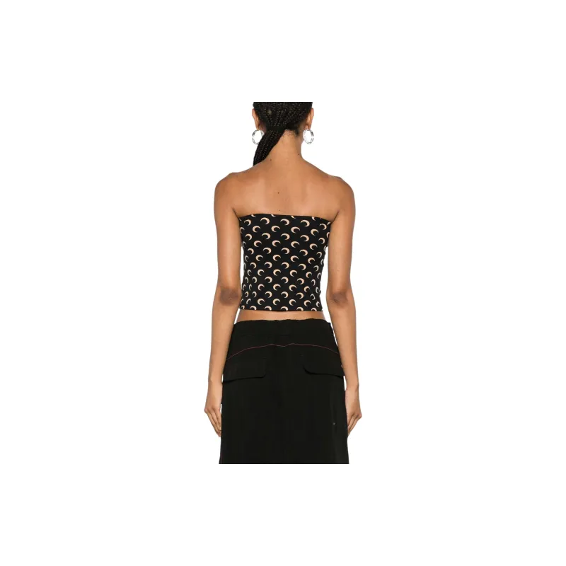 Marine Serre SS24 Strapless Top Women's Black-3