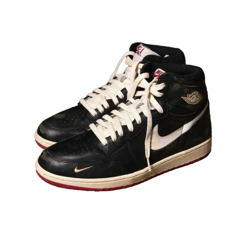 Nigel Sylvester x Jordan Air Jordan 1 'Urine Stain 2.0' High-Top Vintage Basketball Shoes Men's Black White-1