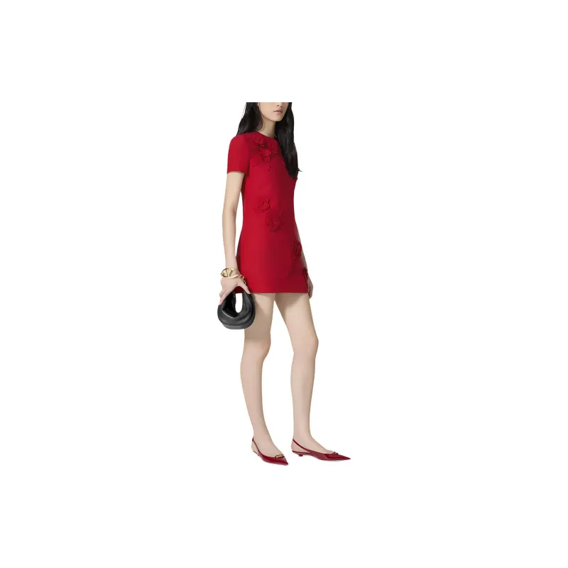 Valentino SS24 Short-Sleeved Dresses Women's Red-3