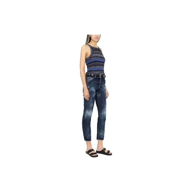 DSQUARED 2 Bleached Effect Straight Leg Skinny Jeans-3