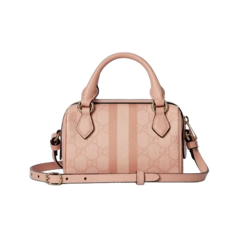 GUCCI Canvas Bag, Shoulder Bag, Crossbody Bag, Handbag Extra Mini Unisex Gray Pink-3