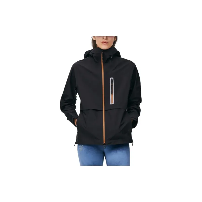 LOEWE x On Solid Color Zip Closure Hooded Long Sleeved Women's Black-3