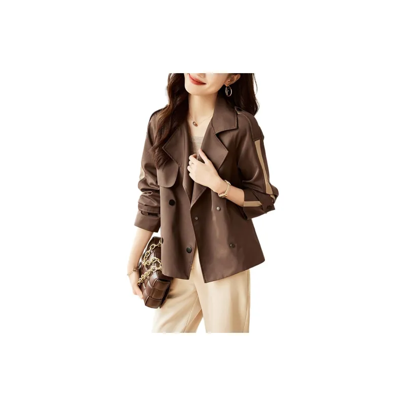 XWI Trench Coat Women's Dark Brown-1