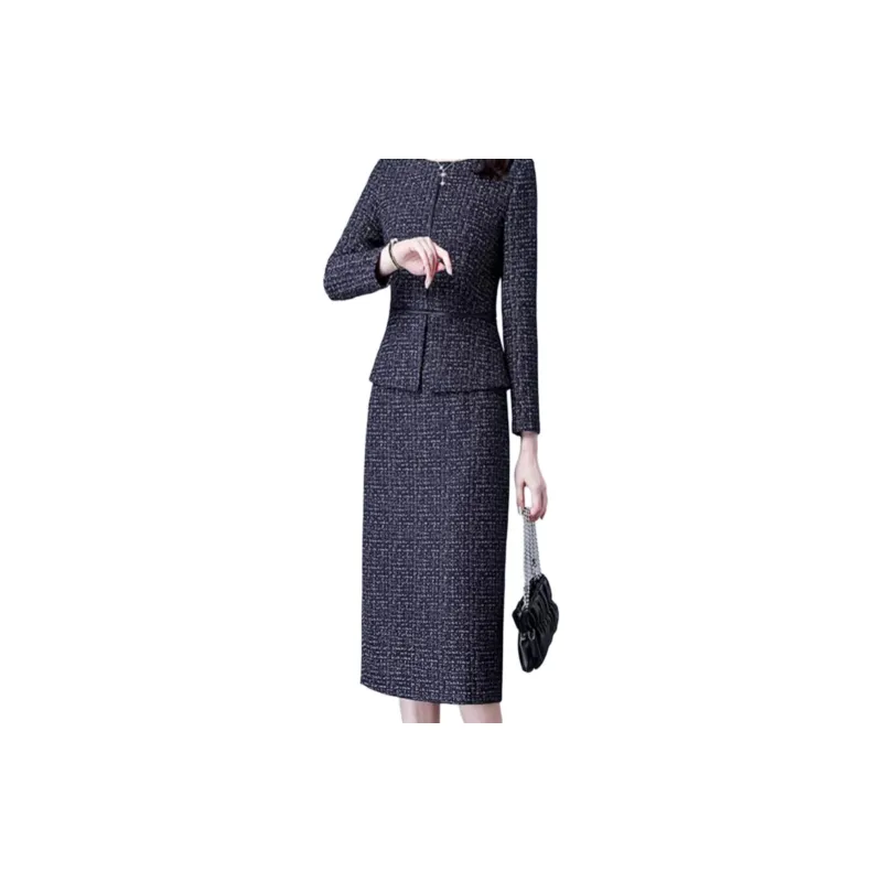 Mapping Long Sleeved Dresses Women's Dark Blue-2