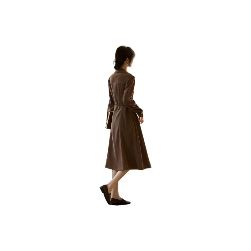 XWI Long Sleeved Dress Women's Khaki-0