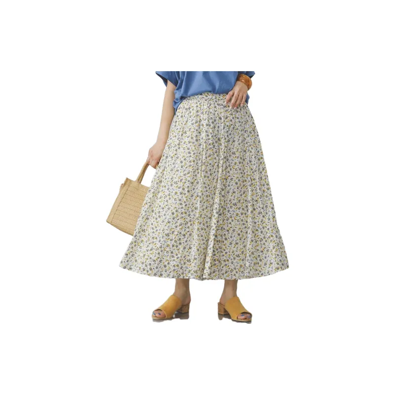 Beams Casual Long Skirts Women's Yellow-1