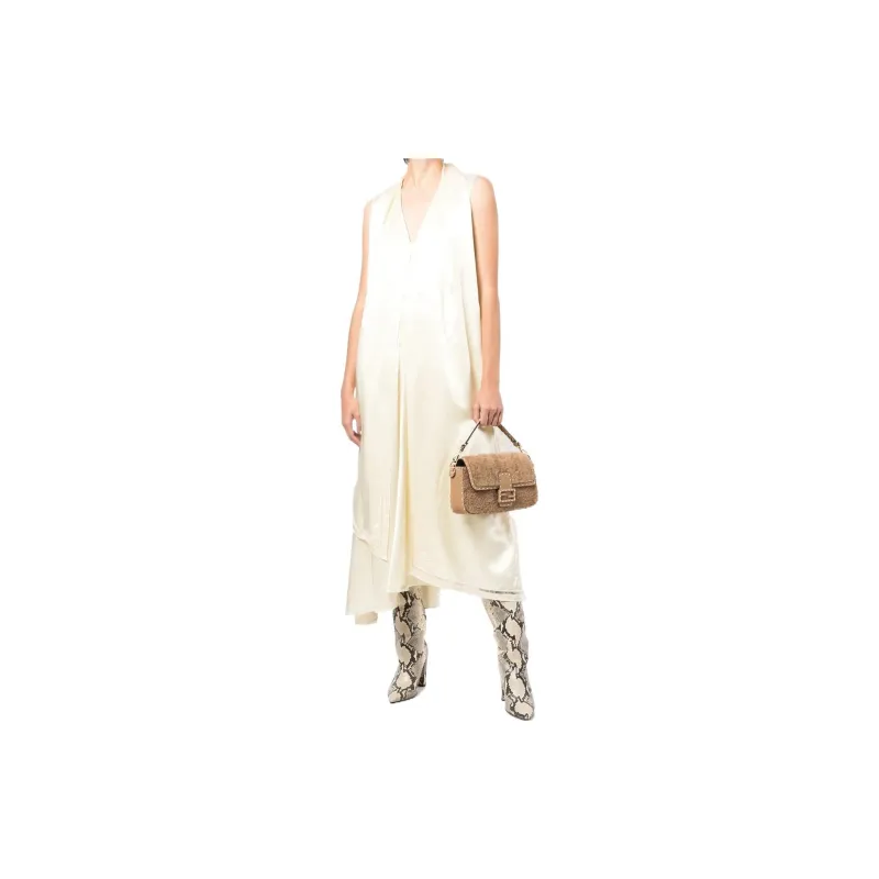 FENDI Sleeveless Dresses Women's White-2