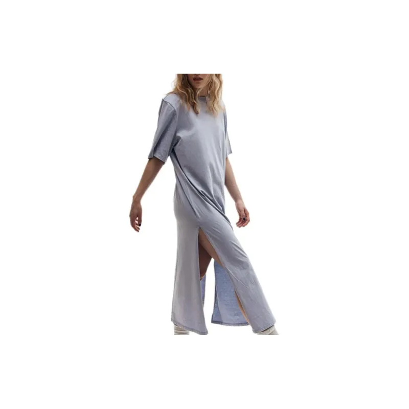 H&M Short-Sleeved Dresses Women's Light Blue-2