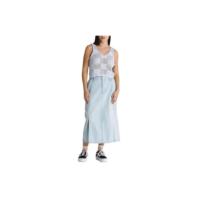 Vans Cataluna Knit Tank Top Tank Tops Women's Chlorine Blue-1