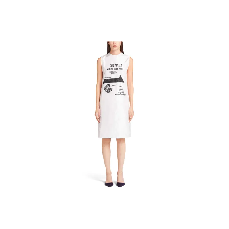 PRADA SS21 Sleeveless Dress Women's White-1