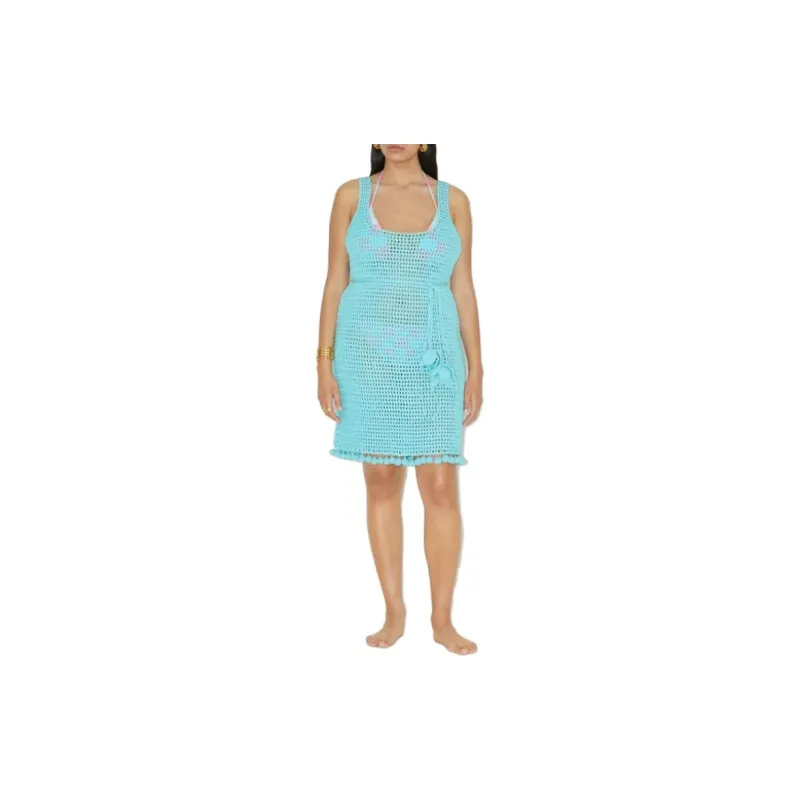 Burberry Crochet Knit Belted Waist Sleeveless Dress-1