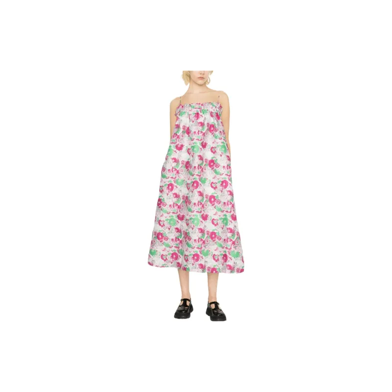 GANNI 3D Jacquard Ruched Midi Dress-1