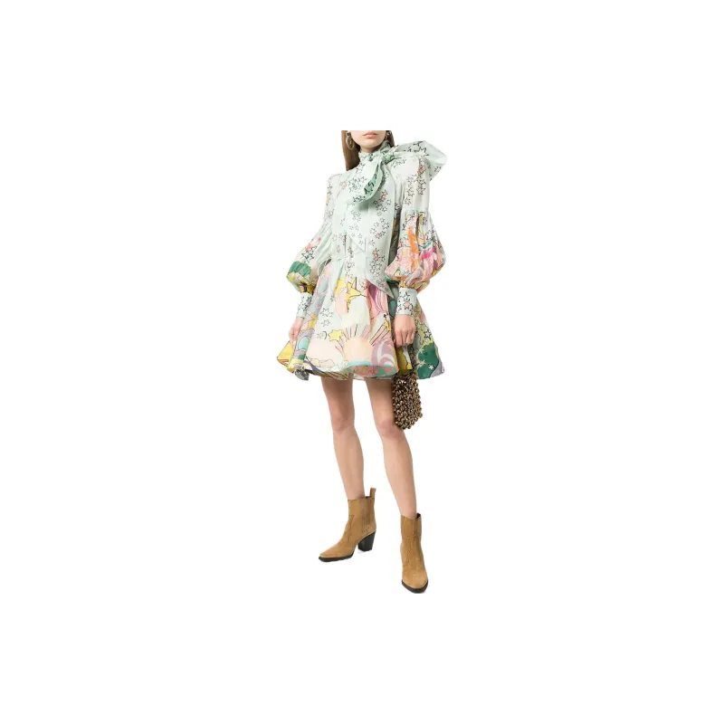 Zimmermann Long-Sleeved Dresses Women's Blue-2
