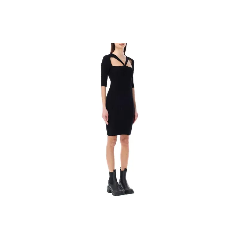 GANNI Short Sleeved Dresses Women's Black-3
