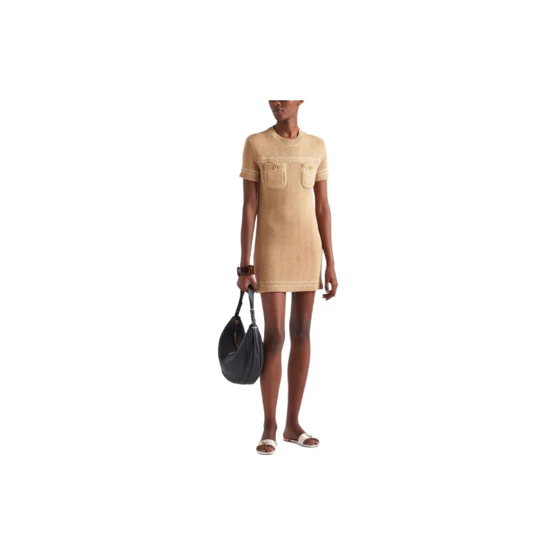 PRADA Knitted Cotton Mini Dress-1