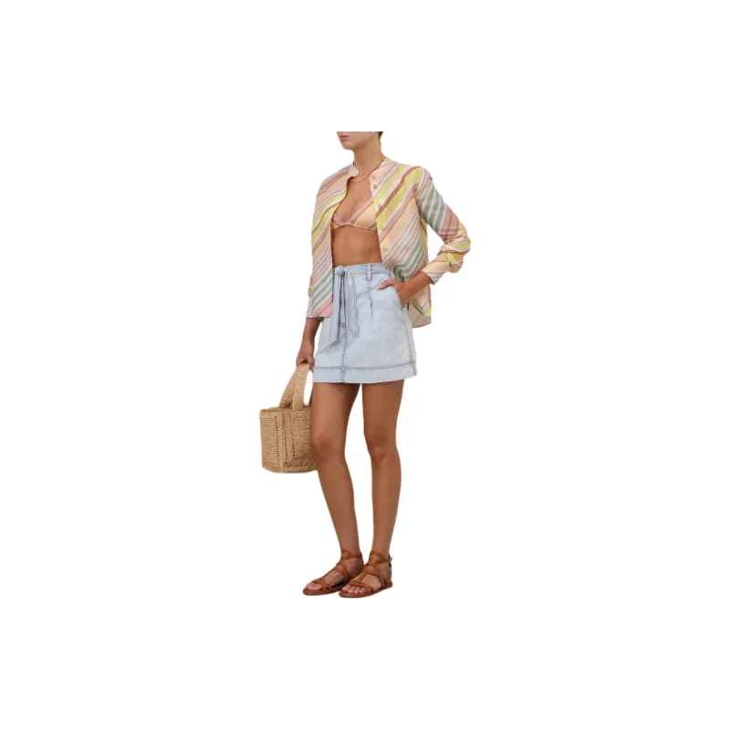 Zimmermann SS24 Denim Short Skirts Women's Blue Smoke-5