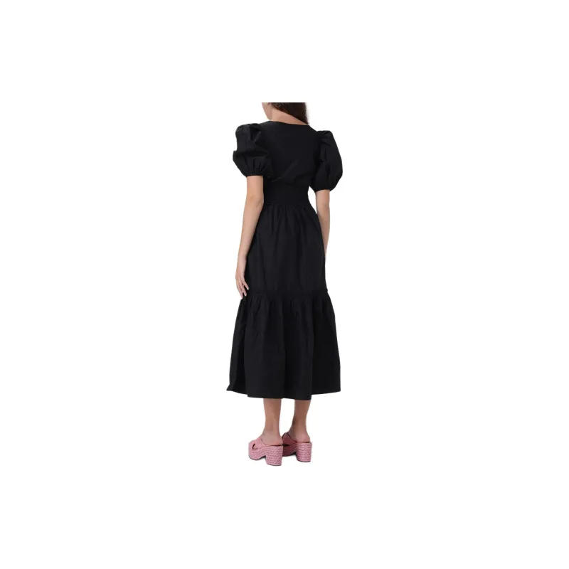 GANNI Poplin Long Smock Dress-2