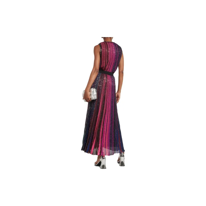 MISSONI Sequin embellished Pleated Striped Skirt-2