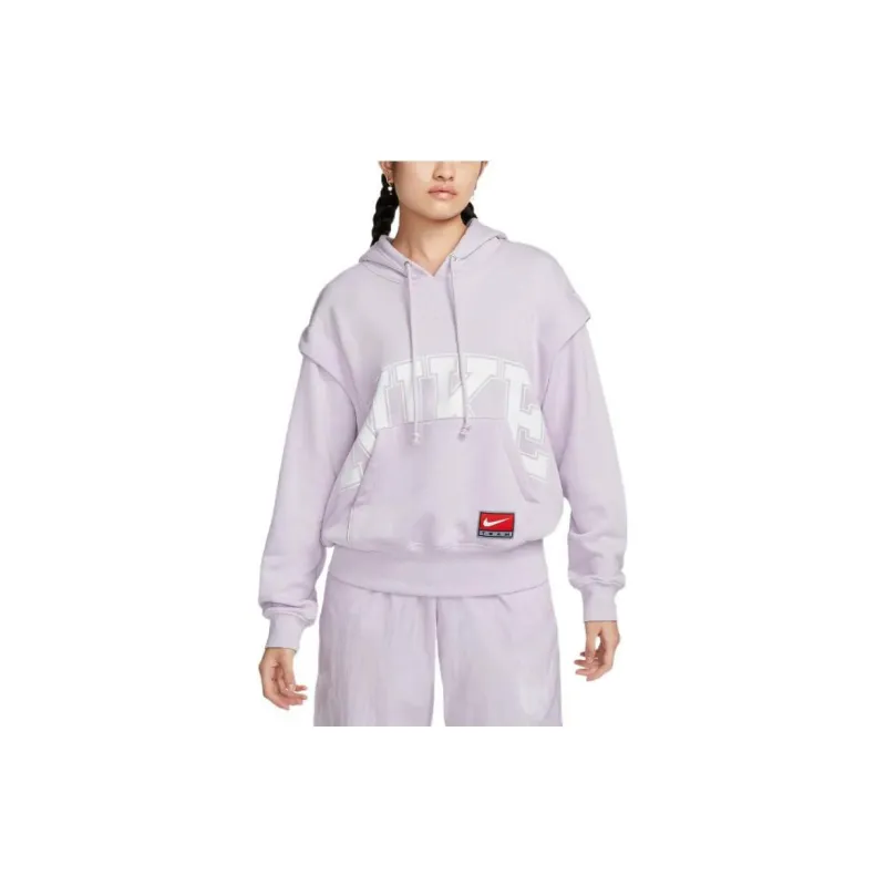 Nike Women'ss Letter Print Casual Hooded Sweatshirt Purple-3