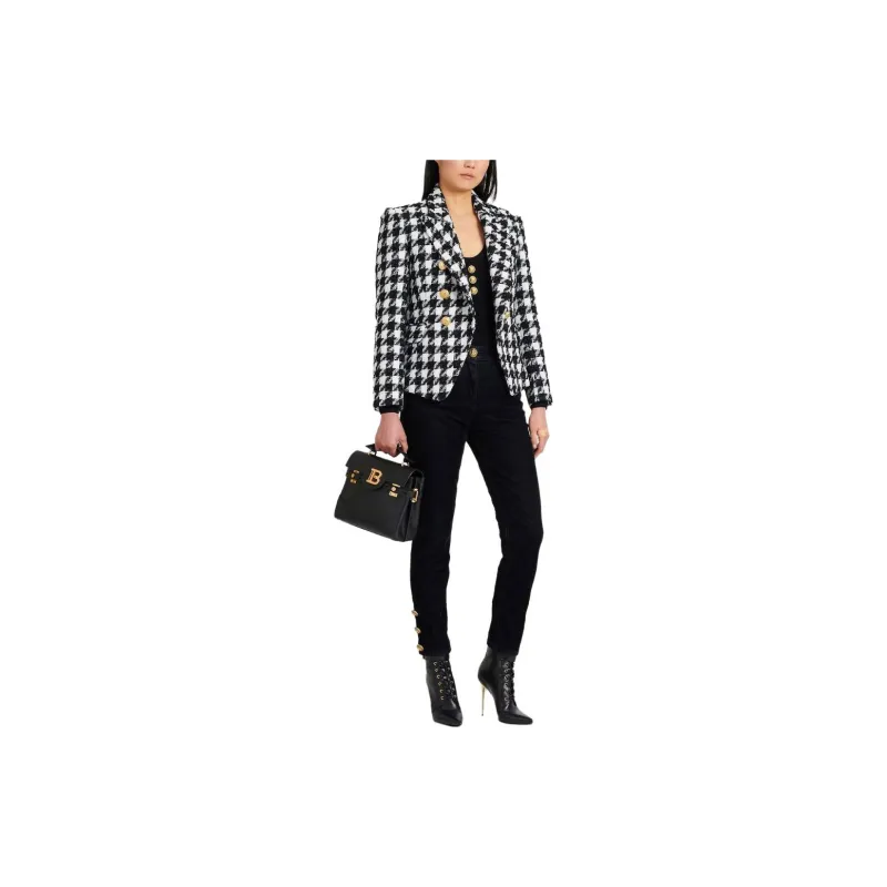 BALMAIN Business Suits Women's Black White-1