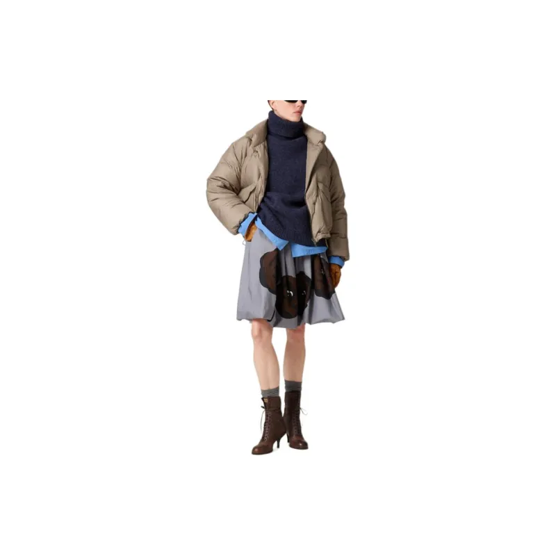 MIU MIU Down Jacket Women's Mud Gray-1