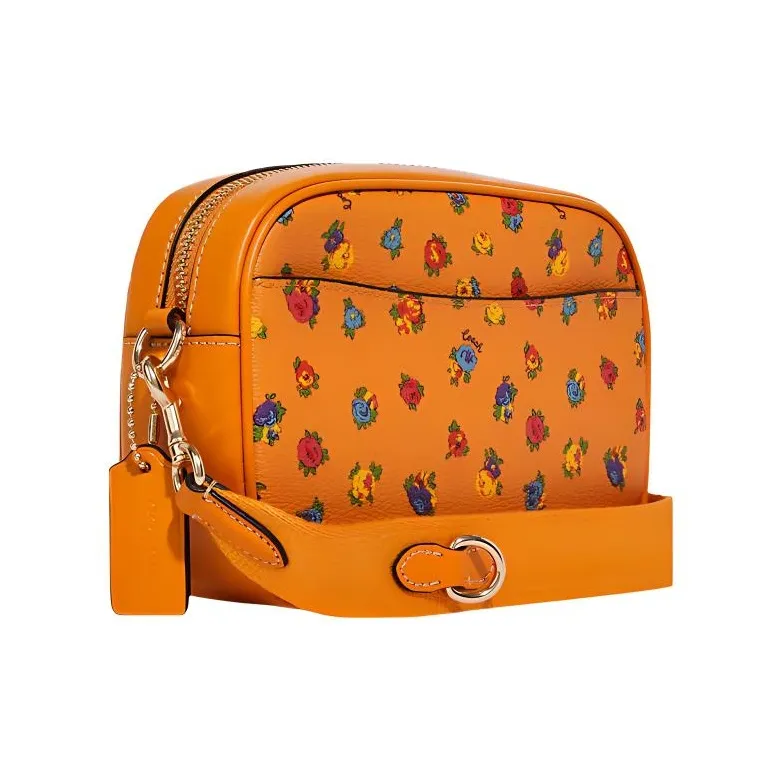 COACH Jamie Smooth Leather Camera Bag, Shoulder Bag, Crossbody Bag Small Size Women's Orange-1