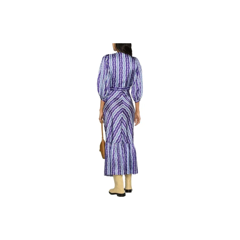 Sandro Short Sleeved Dress Women's Purple-2