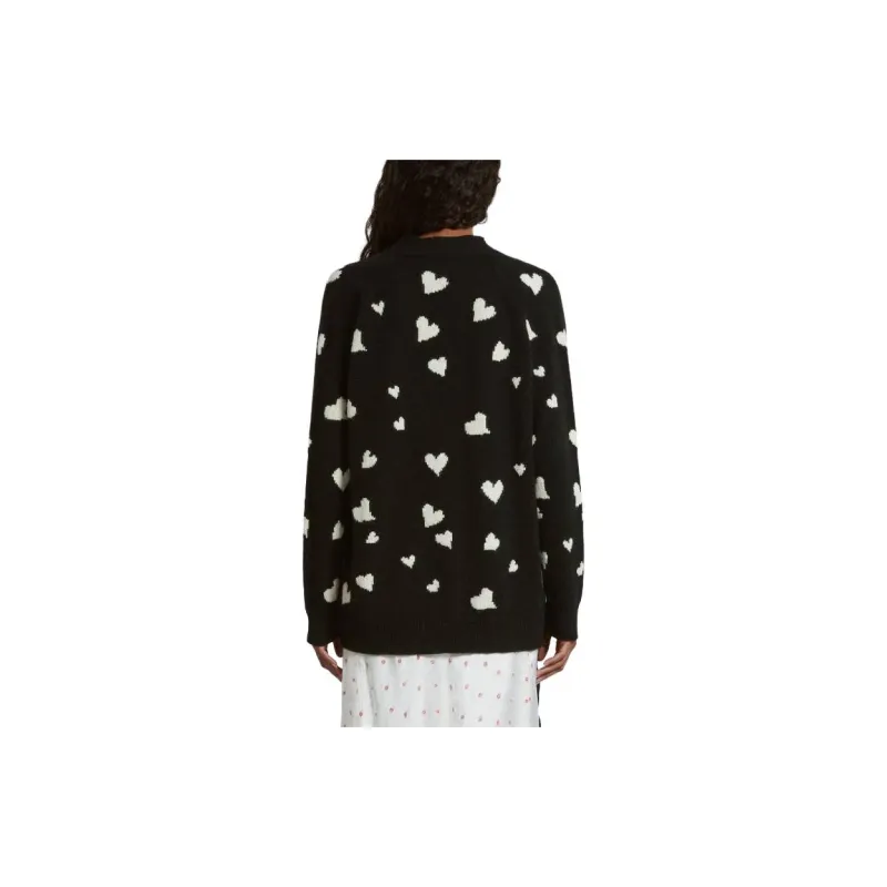MARNI Heart Printed V Neck Button Up Cardigan-2