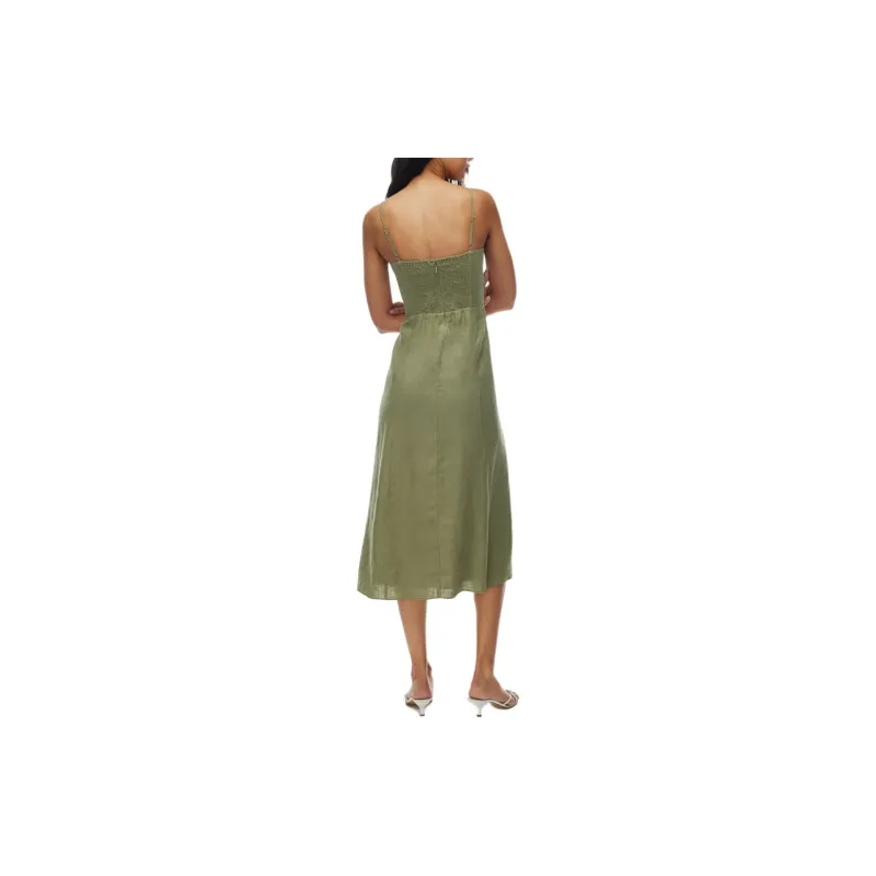 ARITZIA Wilfred Barrafina Linen Dress Slip Dresses Women's Bosana Green-3