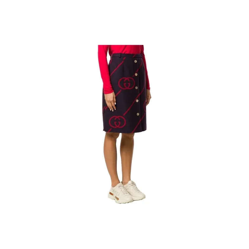 GUCCI Interlocking G Reversible Wool Skirt-3