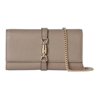 GUCCI Jackie 1961 Leather Wallet Women's Taupe